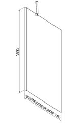 Vanna Mexen Cubik ar apdari un stikla sienu, 160x70 cm + 100 cm cena un informācija | Vannas | 220.lv