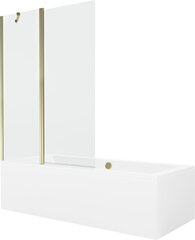 Vonia Mexen Cube su apdaila ir stiklo sienele, 180x80 cm + 120 cm, White+Gold/Transparent цена и информация | Ванны | 220.lv