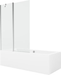 Vonia Mexen Cube su apdaila ir stiklo sienele, 180x80 cm + 120 cm, White+Chrome/Transparent цена и информация | Ванны | 220.lv