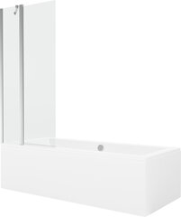 Vonia Mexen Cube su apdaila ir stiklo sienele, 180x80 cm + 80 cm, White+Chrome/Transparent цена и информация | Ванны | 220.lv