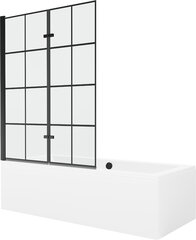 Vonia Mexen Cube su apdaila ir stiklo sienele, 180x80 cm + 120 cm (II), White+Black grid цена и информация | Ванны | 220.lv