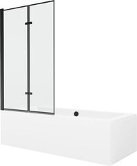 Vonia Mexen Cube su apdaila ir stiklo sienele, 180x80 cm + 100 cm (II), White+Black frame цена и информация | Ванны | 220.lv