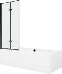 Vonia Mexen Cube su apdaila ir stiklo sienele, 180x80 cm + 80 cm (II), White+Black frame цена и информация | Ванны | 220.lv