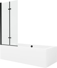 Vonia Mexen Cube su apdaila ir stiklo sienele, 180x80 cm + 80 cm (II), White+Black/Transparent цена и информация | Ванны | 220.lv