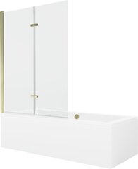 Vonia Mexen Cube su apdaila ir stiklo sienele, 180x80 cm + 120 cm (II), White+Gold/Transparent цена и информация | Ванны | 220.lv