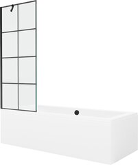 Vonia Mexen Cube su apdaila ir stiklo sienele, 180x80 cm + 70 cm, White+Black grid цена и информация | Ванны | 220.lv