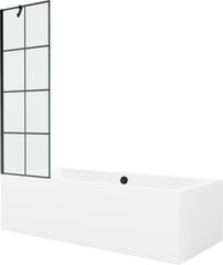 Vonia Mexen Cube su apdaila ir stiklo sienele, 180x80 cm + 60 cm, White+Black grid цена и информация | Ванны | 220.lv