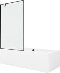 Vonia Mexen Cube su apdaila ir stiklo sienele, 180x80 cm + 100 cm, White+Black frame цена и информация | Ванны | 220.lv