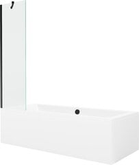 Vonia Mexen Cube su apdaila ir stiklo sienele, 180x80 cm + 50 cm, White+Black/Transparent цена и информация | Ванны | 220.lv