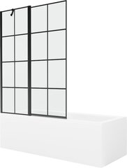 Vonia Mexen Cubik su apdaila ir stiklo sienele, 160x70 cm + 120 cm, White+Black grid цена и информация | Для ванны | 220.lv