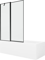 Vonia Mexen Cubik su apdaila ir stiklo sienele, 160x70 cm + 120 cm, White+Black frame цена и информация | Для ванны | 220.lv