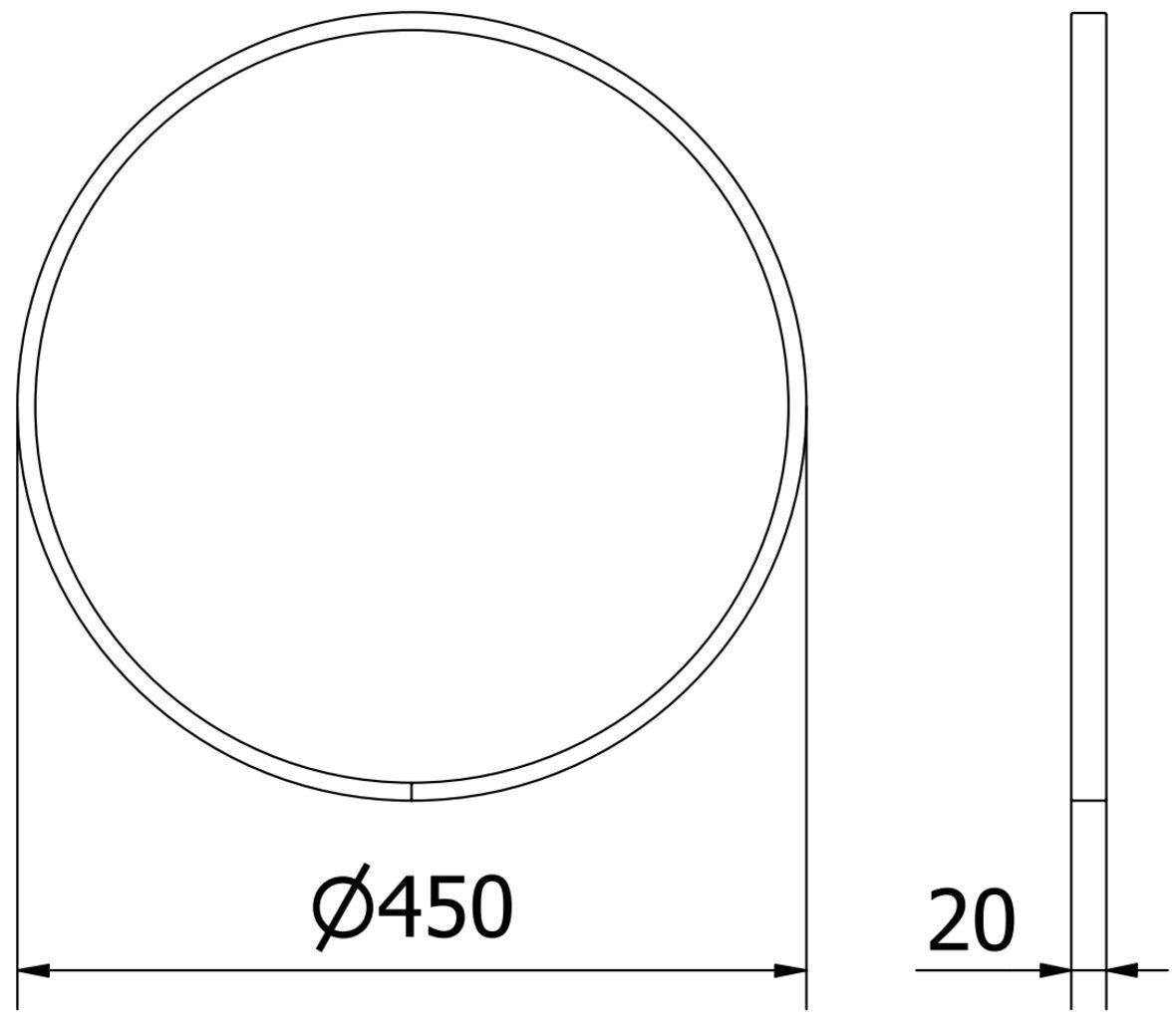 Vannas istabas spogulis Mexen Loft Round, 45 cm, melns cena un informācija | Vannas istabas spoguļi | 220.lv