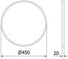 Vannas istabas spogulis Mexen Loft Round, 45 cm, melns cena un informācija | Vannas istabas spoguļi | 220.lv