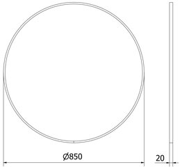 Vannas istabas spogulis Mexen Loft Round, 85 cm, zeltains cena un informācija | Vannas istabas spoguļi | 220.lv