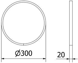 Vannas istabas spogulis Mexen Loft Round, 30 cm, zeltains cena un informācija | Vannas istabas spoguļi | 220.lv