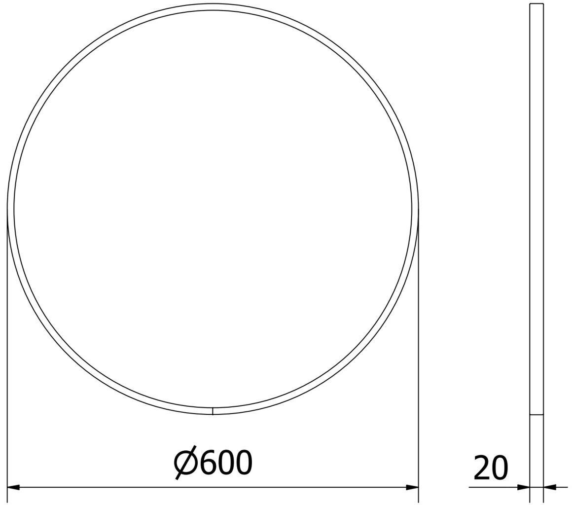 Vannas istabas spogulis Mexen Loft Round, 60 cm, balts cena un informācija | Vannas istabas spoguļi | 220.lv