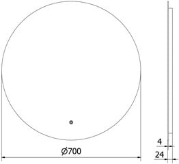 Vonios veidrodis Mexen Erg su LED apšvietimu ir apsauga nuo rasojimo, 70 cm цена и информация | Зеркала в ванную | 220.lv