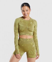 Gymshark adapt Camo crop top blūze sievietēm S cena un informācija | Sporta apģērbs sievietēm | 220.lv