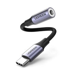 Ugreen AV161 adapteris austiņām mini ligzda 3,5 mm (sieviete) / USB-C (vīrietis) 10 cm - pelēks cena un informācija | Savienotājkabeļi | 220.lv