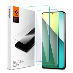 SPIGEN GLAS.TR SLIM 2-PACK RŪDĪTS STIKLS XIAOMI REDMI NOTE 13 PRO 5G CAURSPĪDĪGS cena un informācija | Ekrāna aizsargstikli | 220.lv