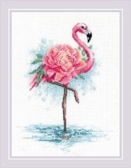 Krustdūrienu komplekts Needlecraft komplekts Blooming Flamingo 18x24 RIOL2117 cena un informācija | Izšūšanas piederumi | 220.lv