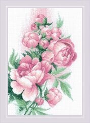 Krustdūriena komplekts Lush Peonies 21x30 RIOL2138 cena un informācija | Izšūšanas piederumi | 220.lv