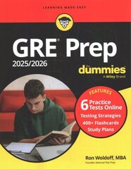 GRE Prep 2025/2026 For Dummies: Book plus 6 Practice Tests plus 400 Flashcards Online 13th edition cena un informācija | Sociālo zinātņu grāmatas | 220.lv