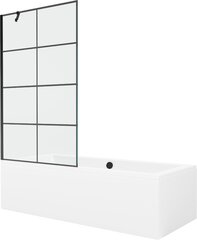 Vonia Mexen Cube su apdaila ir stiklo sienele, 180x80 cm + 100 cm, White+Black grid цена и информация | Ванны | 220.lv