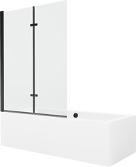 Vonia Mexen Cube su apdaila ir stiklo sienele, 180x80 cm + 120 cm (II), White+Black/Transparent цена и информация | Ванны | 220.lv