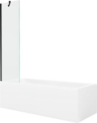 Vonia Mexen Cubik su apdaila ir stiklo sienele, 160x70 cm + 50 cm, White+Black/Transparent цена и информация | Для ванны | 220.lv