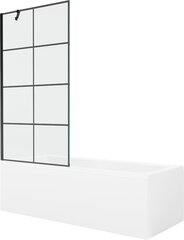 Vonia Mexen Cubik su apdaila ir stiklo sienele, 160x70 cm + 90 cm, White+Black grid цена и информация | Для ванны | 220.lv