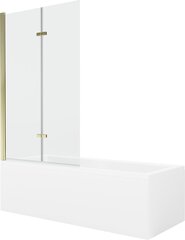 Vonia Mexen Cubik su apdaila ir stiklo sienele, 160x70 cm + 100 cm (II), White+Gold/Transparent цена и информация | Для ванны | 220.lv