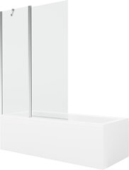 Vonia Mexen Cubik su apdaila ir stiklo sienele, 160x70 cm + 120 cm, White+Chrome/Transparent цена и информация | Для ванны | 220.lv