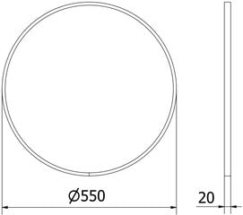 Vannas istabas spogulis Mexen Loft Round, 55 cm, melns cena un informācija | Vannas istabas spoguļi | 220.lv