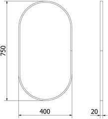 Vannas istabas spogulis Mexen Loft Oval, 75x40 cm, zeltains цена и информация | Зеркала в ванную | 220.lv