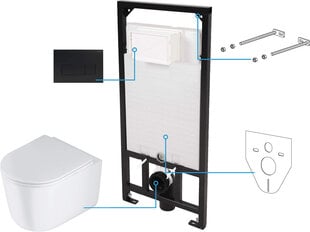 WC zemapmetuma komplekts Deante Jasmin 6in1 cena un informācija | Tualetes podi | 220.lv