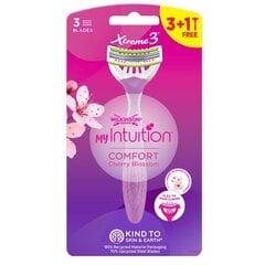 Sieviešu skuveklis Wilkinson Sword My Intuition Xtreme 3 Comfort Cherry Blossom, 4 gab. cena un informācija | Skūšanās piederumi, kosmētika | 220.lv