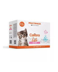 Calibra Cat Life Pouch Kitten Multipack для молодых котят с индейкой и лососем, 12x85 гр цена и информация | Консервы для котов | 220.lv