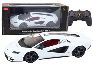 Lamborghini Countach LPI 800-4 tālvadības pults 1:14, balts cena un informācija | Rotaļlietas zēniem | 220.lv