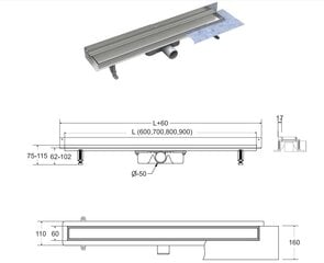 Dušas noteka Besco Virgo Next Duo, 90 cm cena un informācija | Dušas trapi | 220.lv