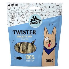 Mr. Bandit Twister ar zivīm, 500 g cena un informācija | Gardumi suņiem | 220.lv