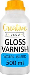 Laka Final Gloss, 500 ml pudele, Creative Deco, Ūdens bāzes caurspīdīga laka kokam, mālam цена и информация | Краска | 220.lv