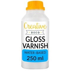 Laka Final Gloss, 250 ml pudele, Creative Deco, Ūdens bāzes caurspīdīga laka kokam, mālam цена и информация | Краска | 220.lv