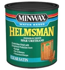 Ūdens bāzes laka kokam, āra, Minwax, Water Based Helmsman Spar Urethane, Satin, 946ml cena un informācija | Impregnanti, kopšanas līdzekļi | 220.lv