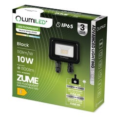 LED prožektors ZUME 10W 1100lm 4000K IP65 Black Advanced Lighting Series LUMILED cena un informācija | Āra apgaismojums | 220.lv