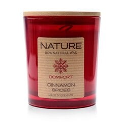 "Qult Senses of Nature - COMFORT- Aromātiskās sveces stiklā ar koka vāku – “Cinnamon Spices" cena un informācija | Sveces un svečturi | 220.lv