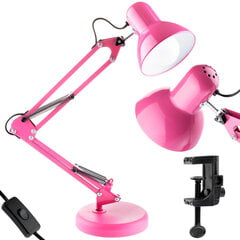 Galda zīmēšanas galda lampa E27 TOBI Pink Lumiled + galda turētājs cena un informācija | Galda lampas | 220.lv