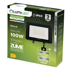 LED prožektors ZUME 100W 11000lm 4000K IP65 Black Advanced Lighting Series LUMILED cena un informācija | Griestu lampas | 220.lv