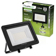 LED prožektors ZUME 100W 11000lm 4000K IP65 Black Advanced Lighting Series LUMILED cena un informācija | Griestu lampas | 220.lv