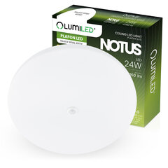 LED plafonu griestu gaisma NOTUS 24W apaļa kustības sensors 38 cm LUMILED цена и информация | Потолочные светильники | 220.lv